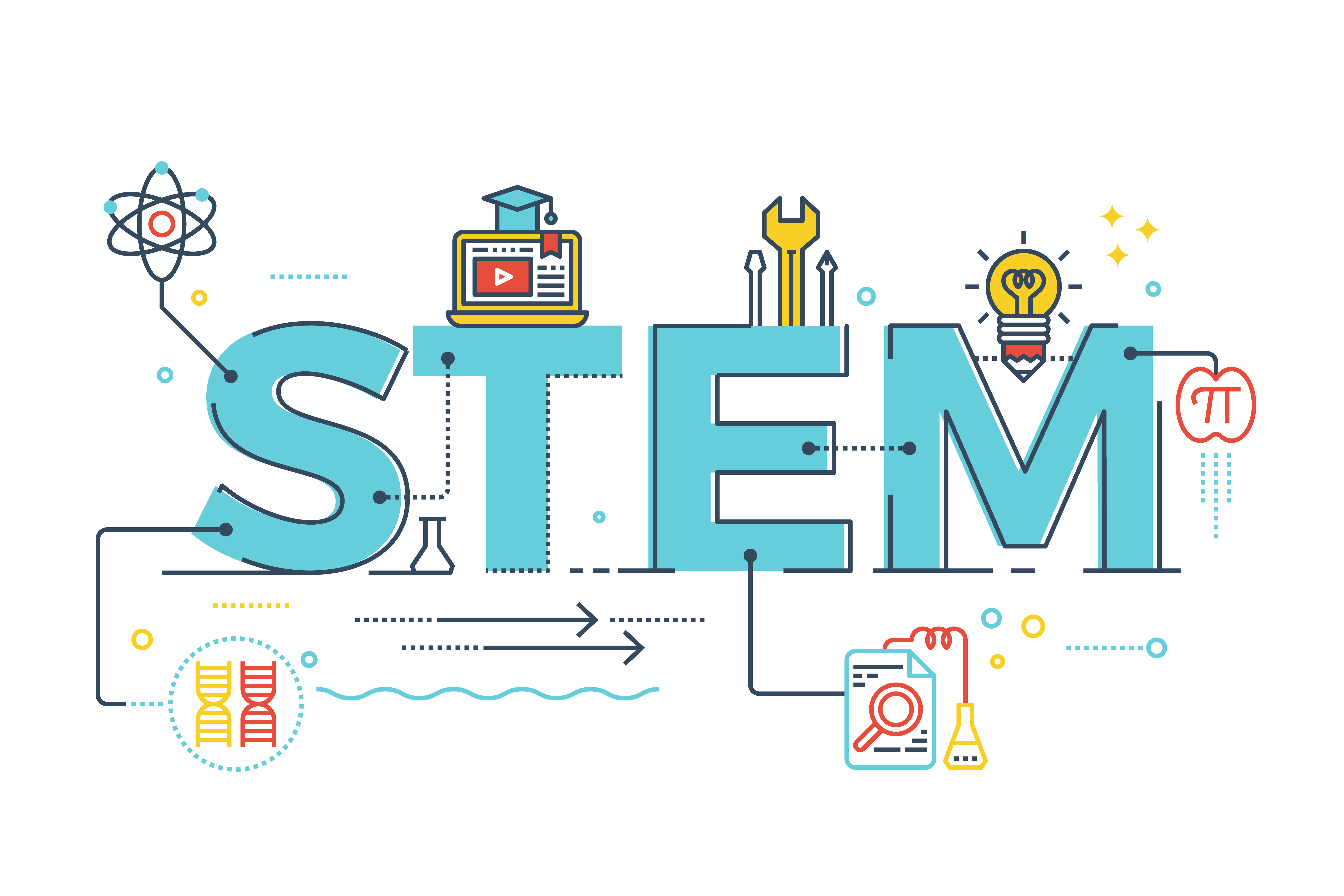 STEM graphic with science icons
