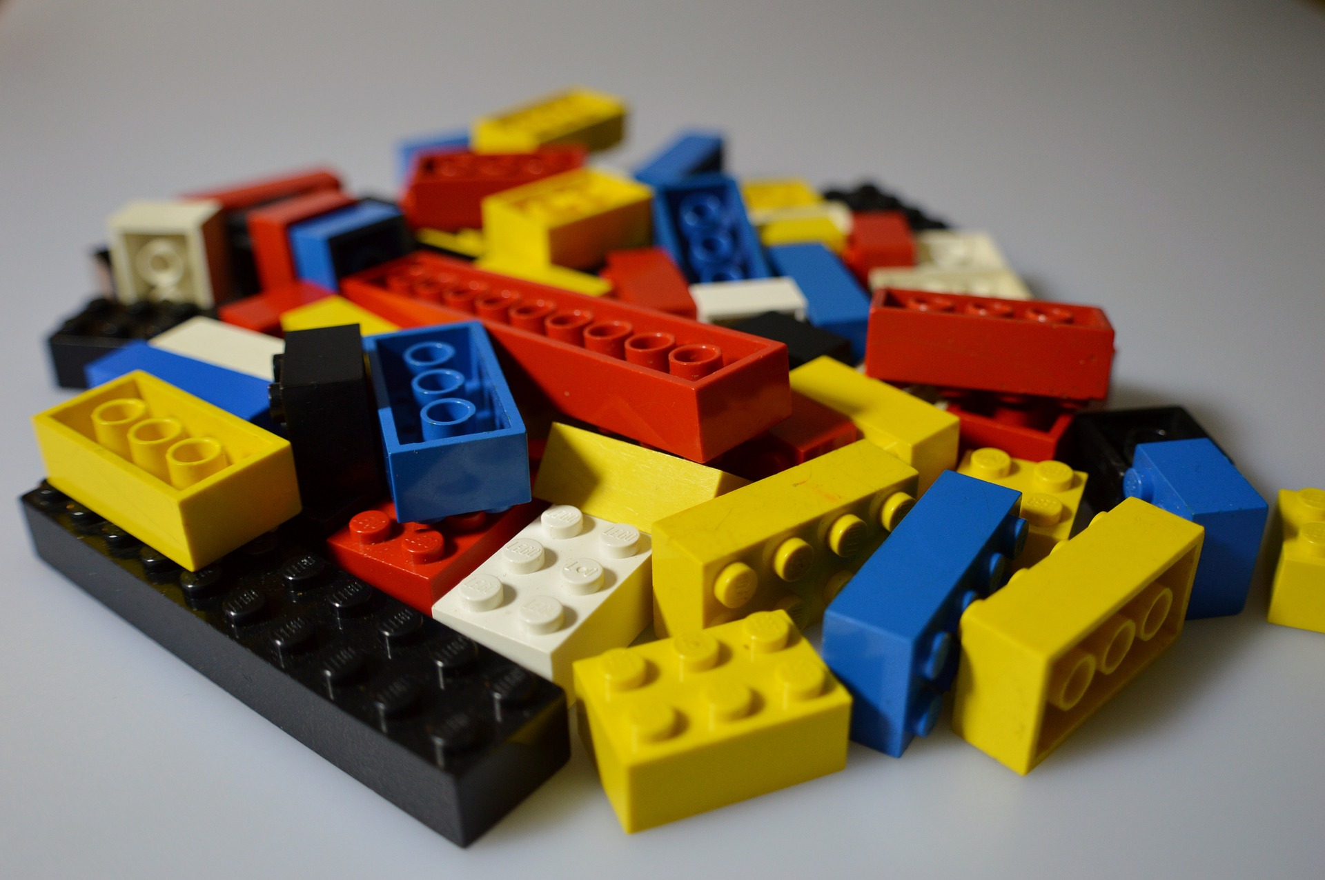 Multicolored Pile of Lego Bricks