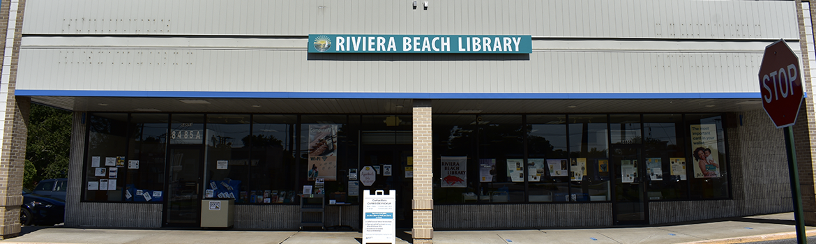 Riviera Beach Library exterior header