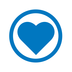 Blue Heart with a Circle Around It