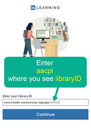 Enter aacpl where you see the libraryID words