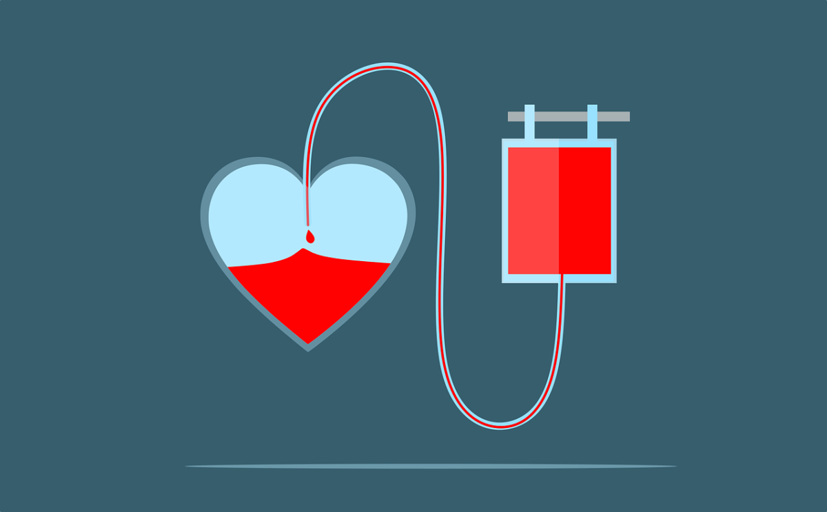 blood donation graphic with heart image