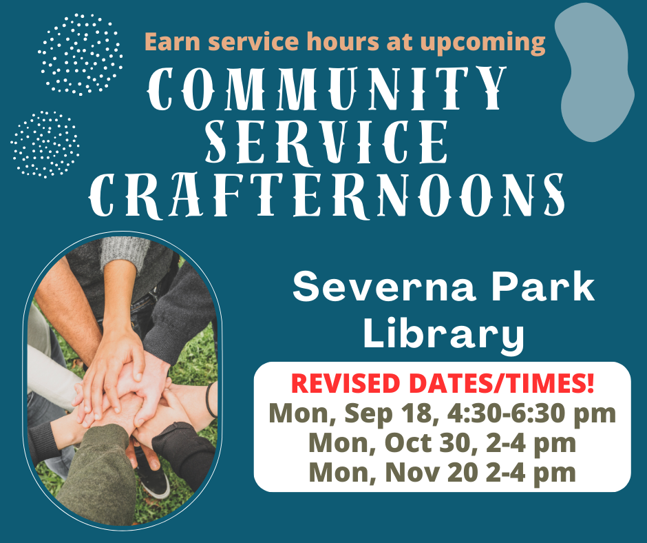 earn service hours during an upcoming community service crafternoon