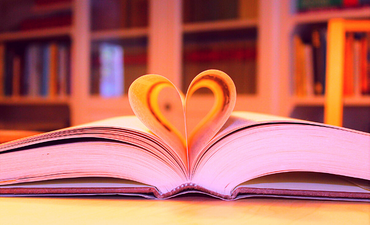 book with heart shape in pages