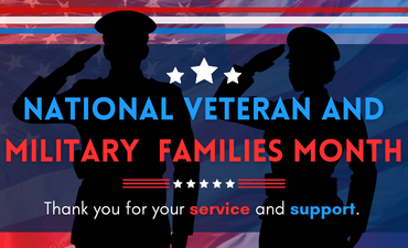 National Veterans and Military Families Month graphic