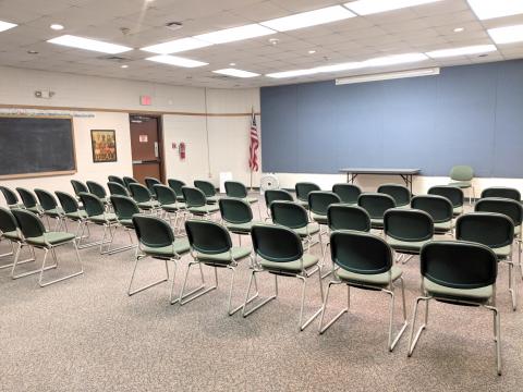 Severna Community Meeting Room with chairs arranged auditorium-style 