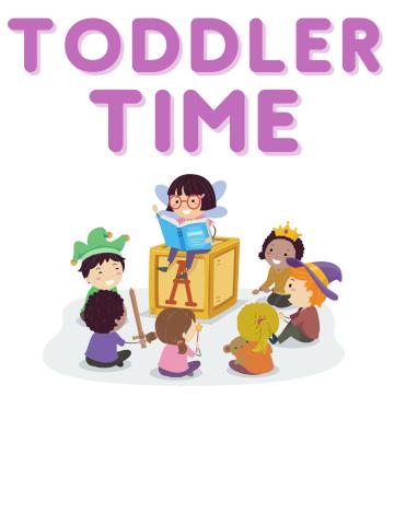Toddler Time written, illustrated image of children at storytime