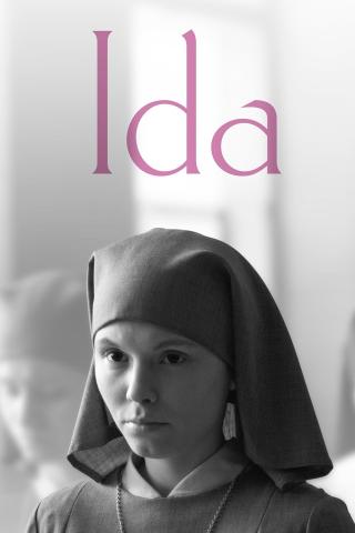 women in novitiate headpiece with the words Ida in pink lettering above her head
