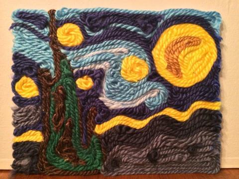 Famous painting made with yarn