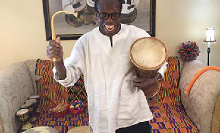 Kofi Dennis and his drums